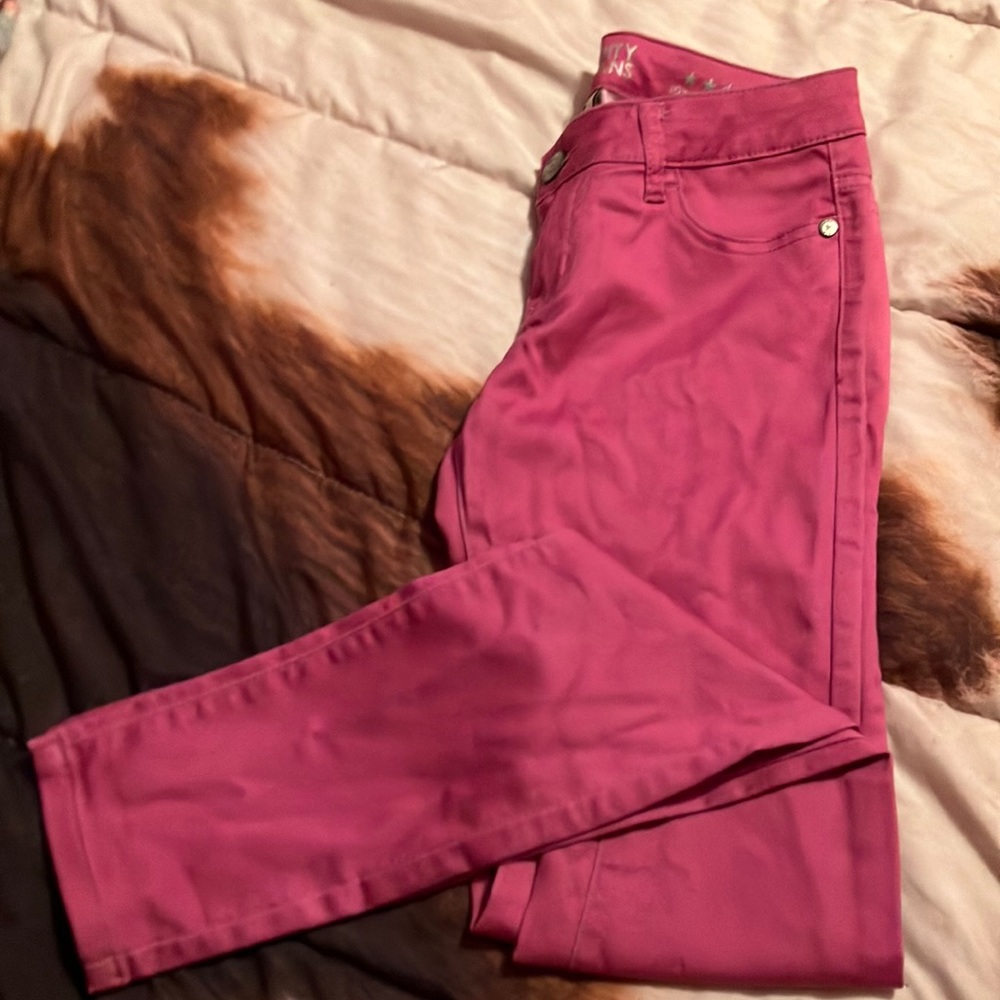 Skinny jeans darkish pink like new worn once
